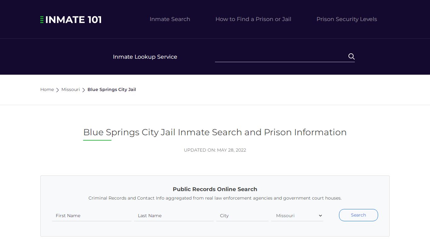 Blue Springs City Jail Inmate Search, Visitation, Phone no ...